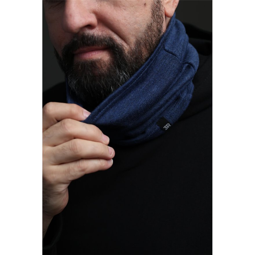 Merino komin męski jeansowy 100% wełna, one size