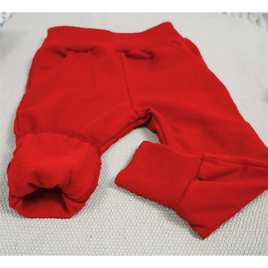 Spodnie ocieplane O-NEON czerwone na meszku z wyciąganą gumką