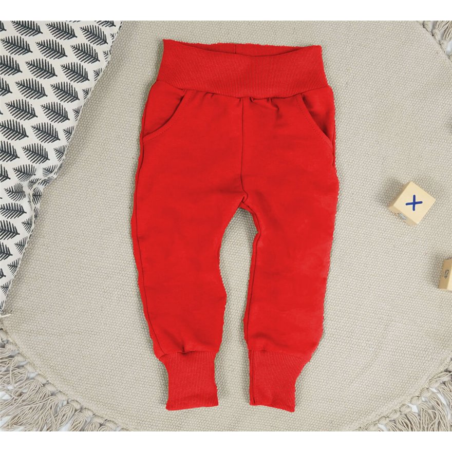 Spodnie ocieplane O-NEON czerwone na meszku z wyciąganą gumką