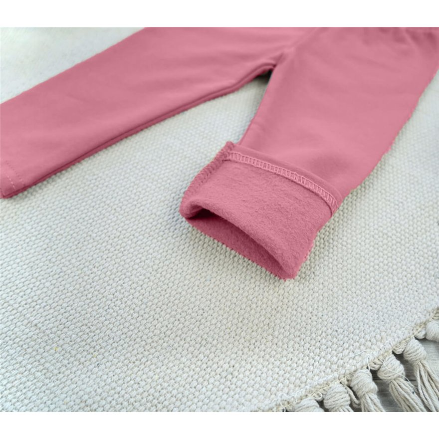 Legginsy ocieplane MESZEK różowe GETRY na meszku