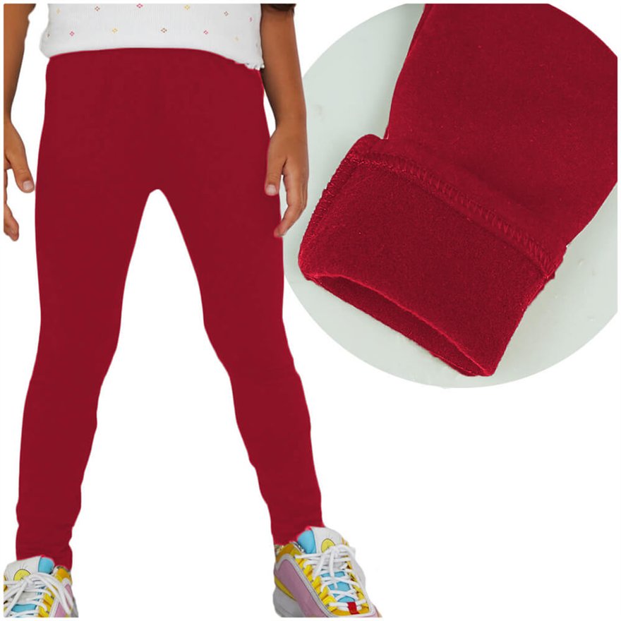 Legginsy ocieplane MESZEK czerwone GETRY na meszku