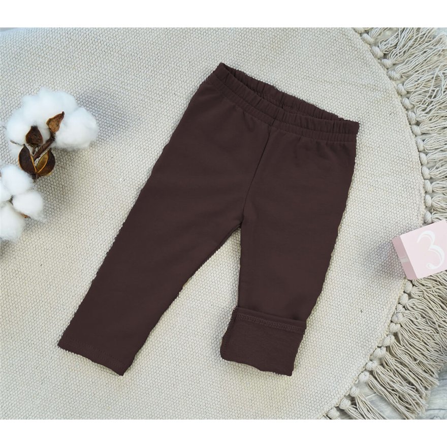 Legginsy ocieplane MESZEK brązowy ciemny GETRY na meszku