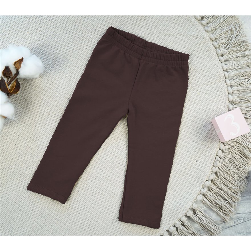 Legginsy ocieplane MESZEK brązowy ciemny GETRY na meszku