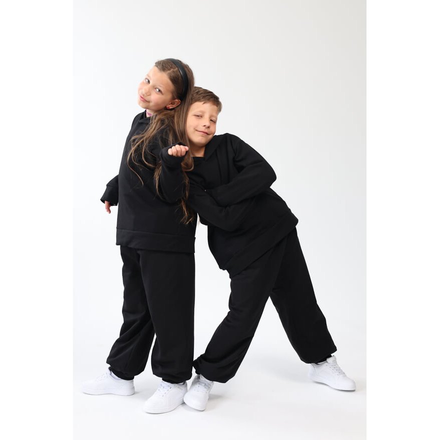 Spodnie ocieplane DUO czarne grube zimowe na polarze