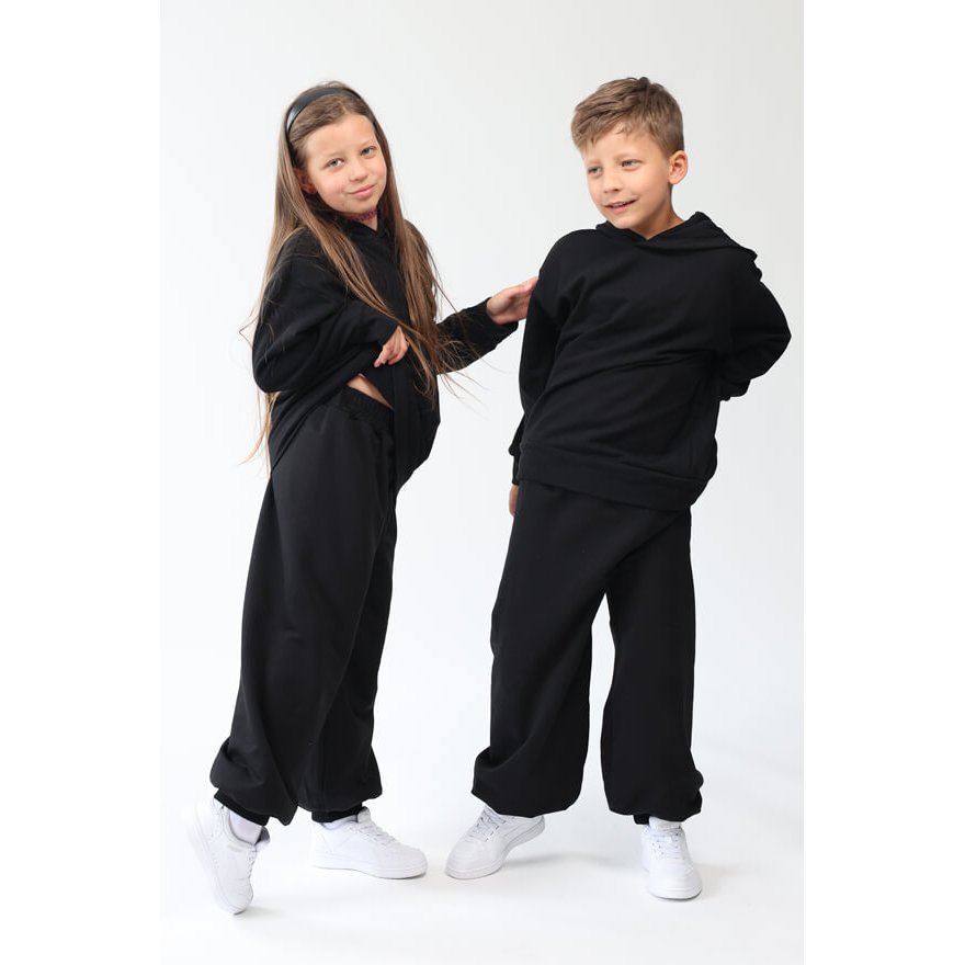 Spodnie ocieplane DUO czarne grube zimowe na polarze