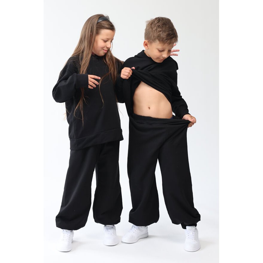 Spodnie ocieplane DUO czarne grube zimowe na polarze