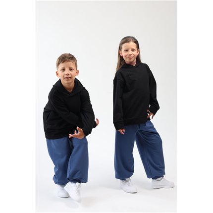 Spodnie ocieplane DUO granatowe grube zimowe na polarze