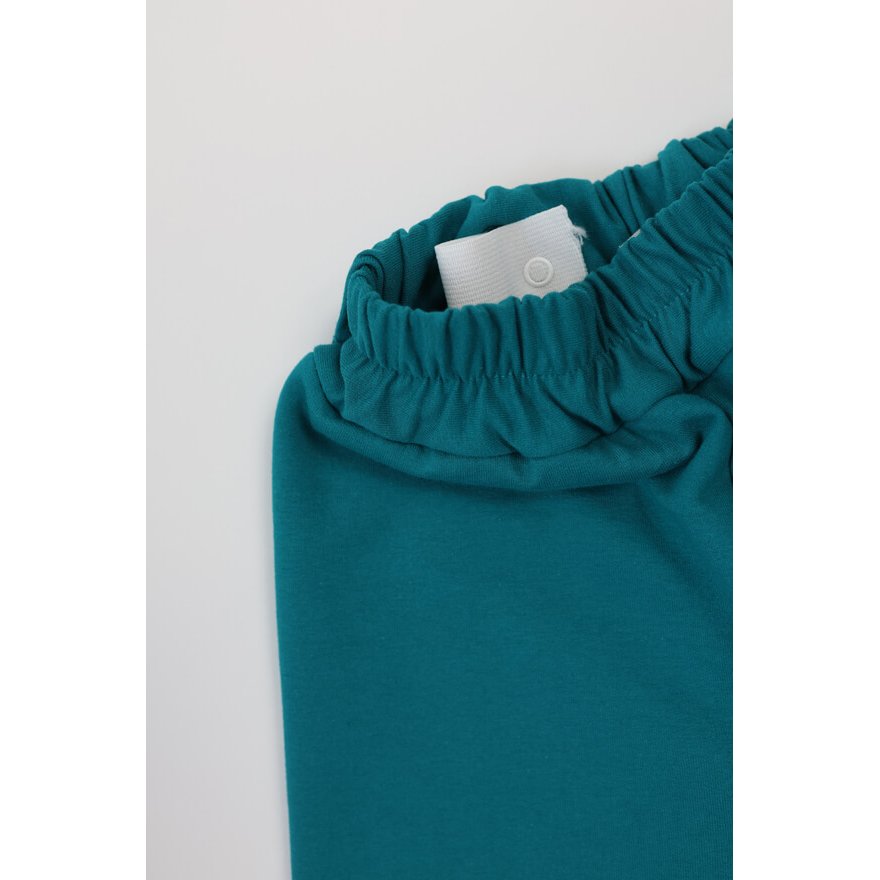 Spodnie ocieplane DUO petrol grube zimowe na polarze