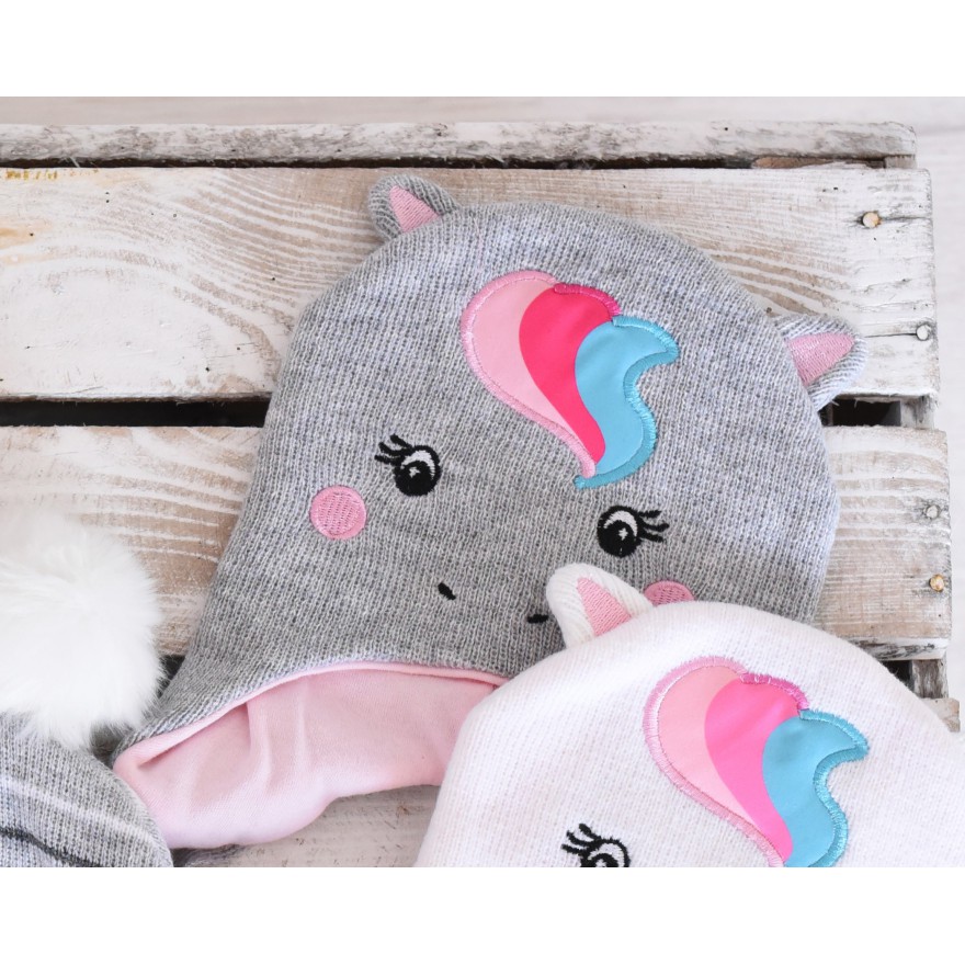 Czapka zimowa JEDNOROŻEC szary