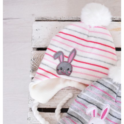 Czapka zimowa królik BUNNY biały