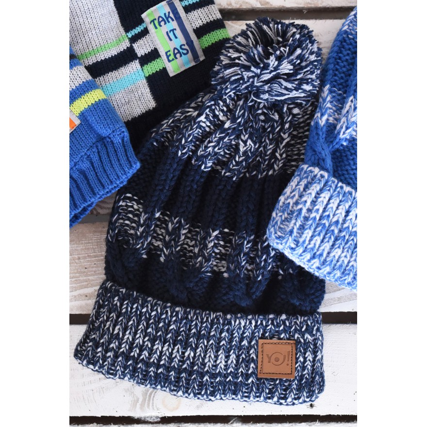 Czapka zimowa dla chłopca SMALL PLANE granatowa