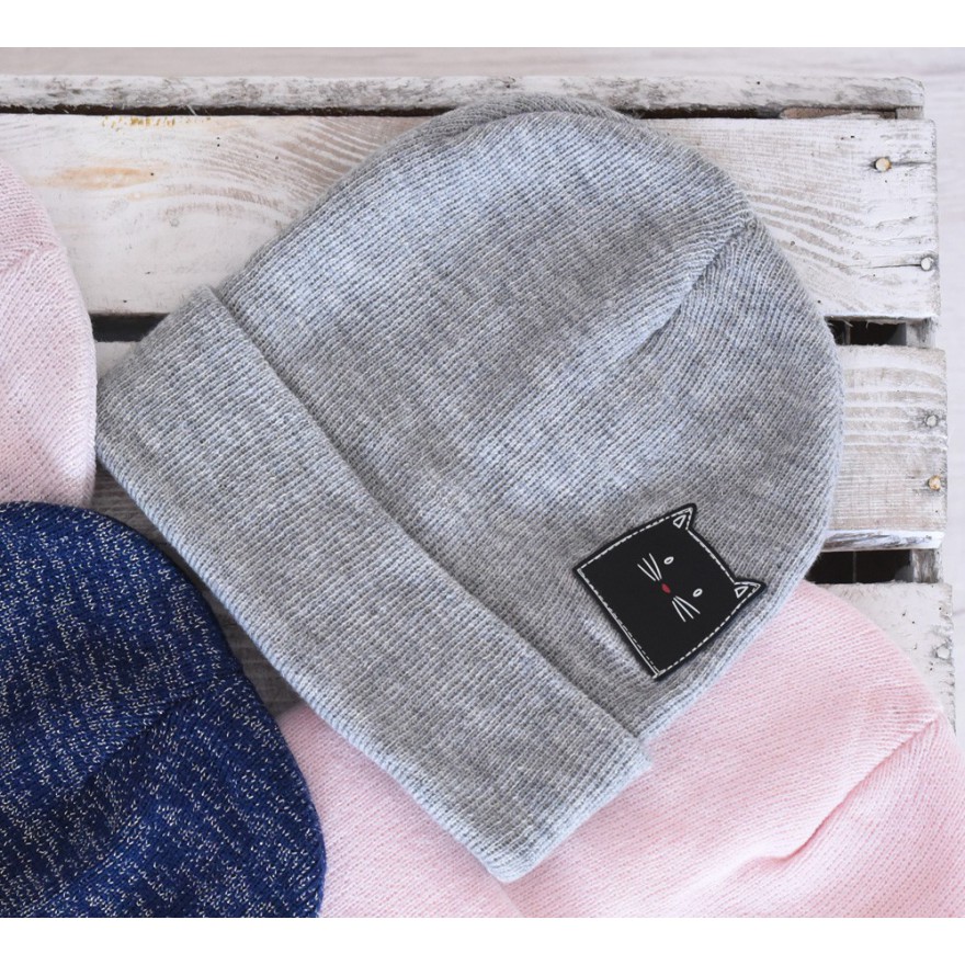 Czapka zimowa HIDDEN CAT SZARA