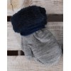 Zimowe rękawiczki na futerku szary G 10cm 56 62 68