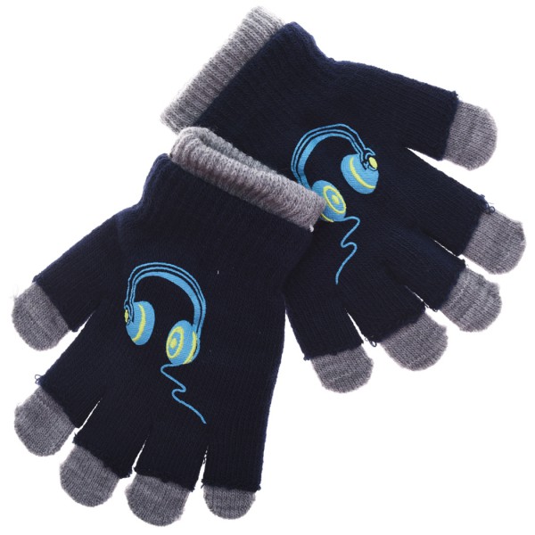 Zimowe rękawiczki podwójne SłuchawkiG 18cm 128 134