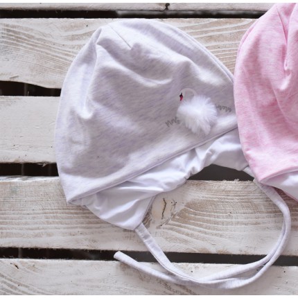 Czapka dziewczęca z łabędziem lila wyprzedaż