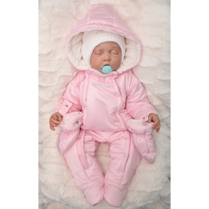 ZIMOWY KOMBINEZON ocieplany 2 suwaki kolor pink