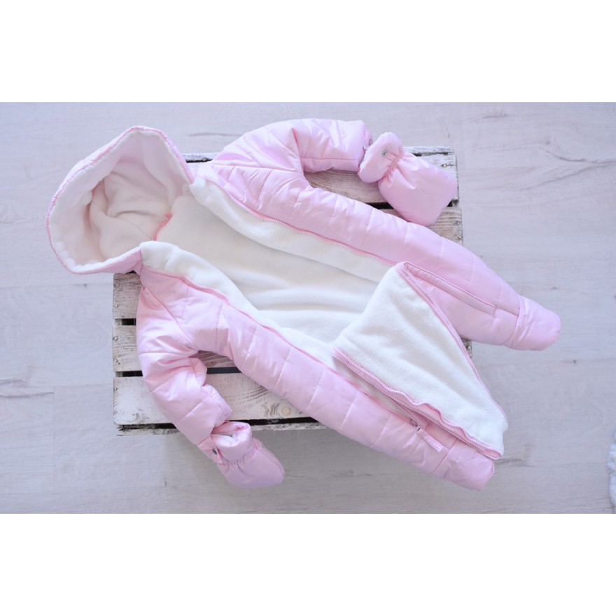 ZIMOWY KOMBINEZON ocieplany 2 suwaki kolor pink