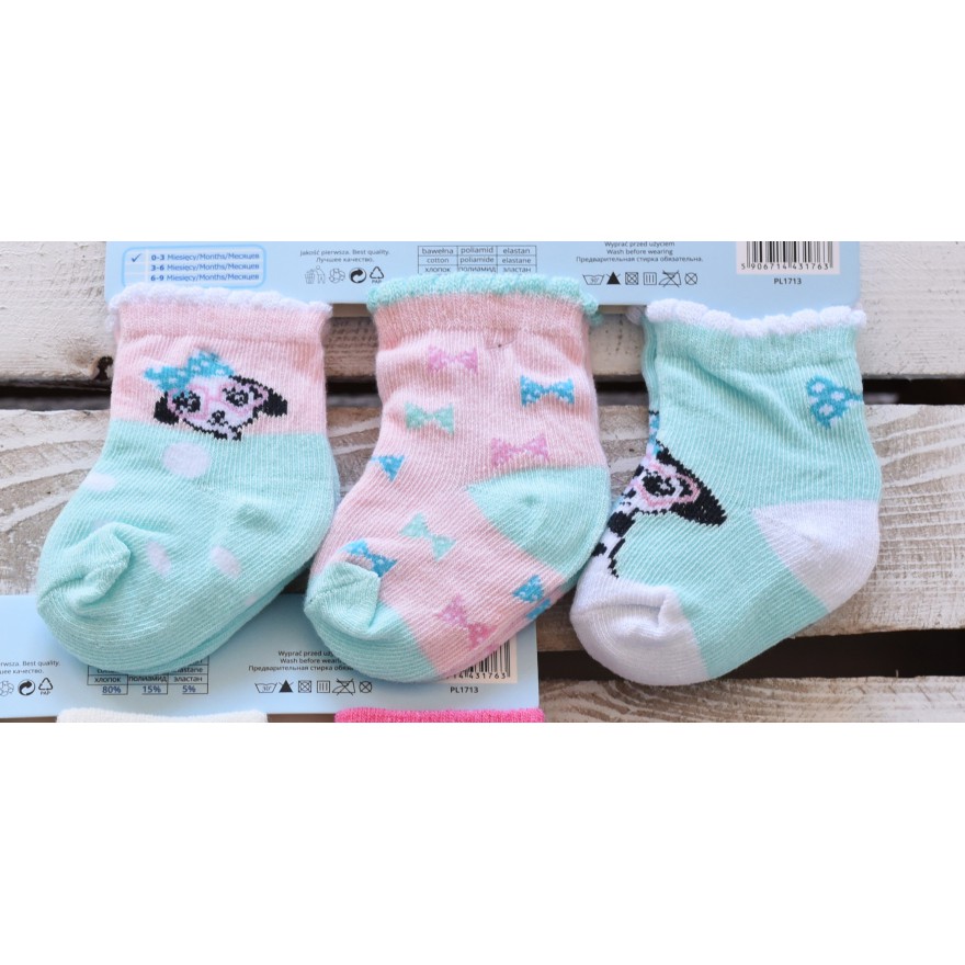 3 pary SKARPETKI frotte Girl wzór D2