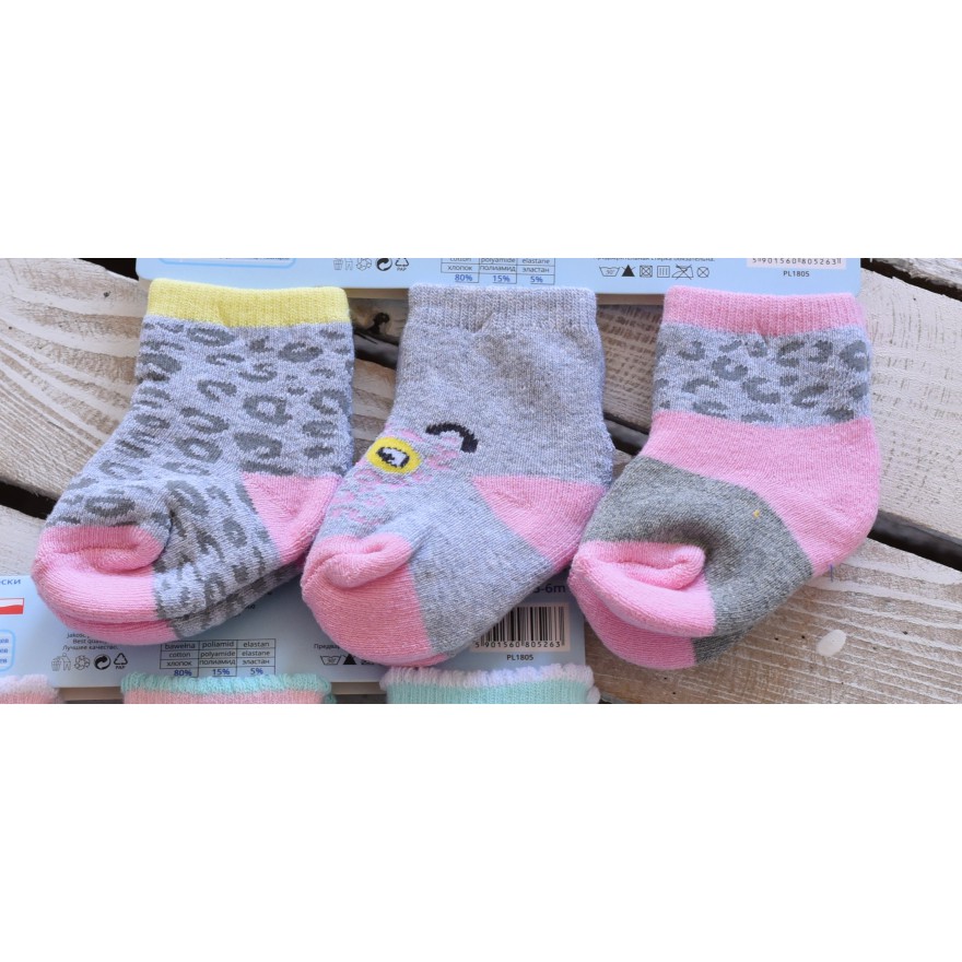 3 pary SKARPETKI frotte Girl wzór D5