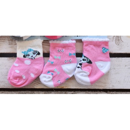 3 pary SKARPETKI bawełniane Girl wzór D1