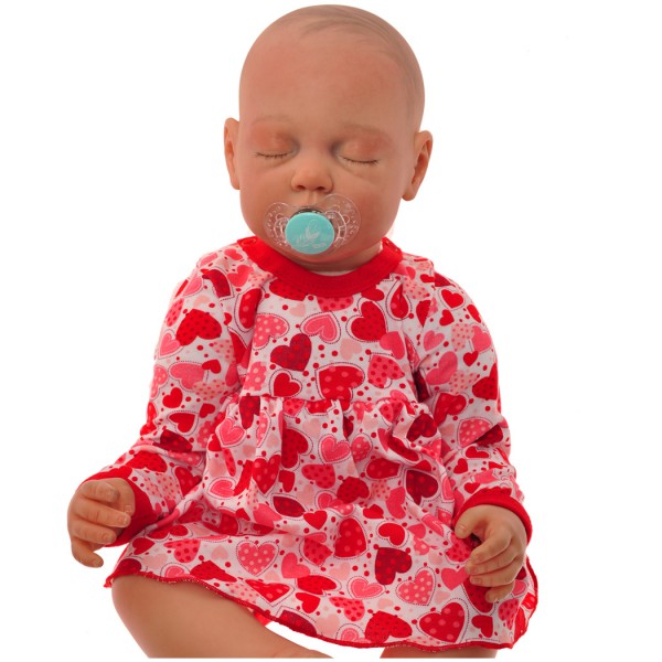 Czerwona BODY SUKIENKA niemowlęca w serca wzór 177C