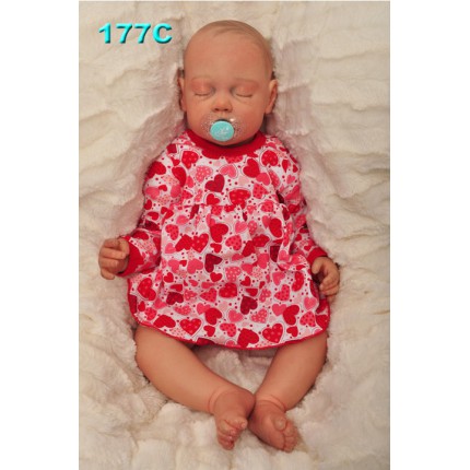 Czerwona BODY SUKIENKA niemowlęca w serca wzór 177C