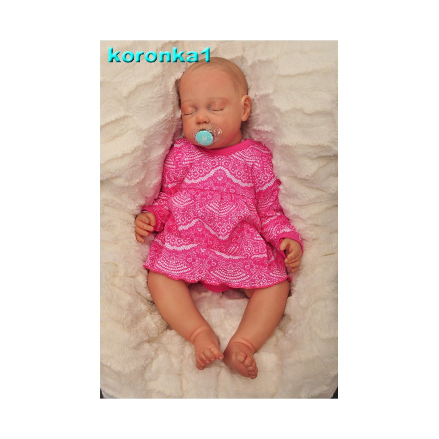 Amarantowa BODY SUKIENKA niemowlęca wzór koronka1A