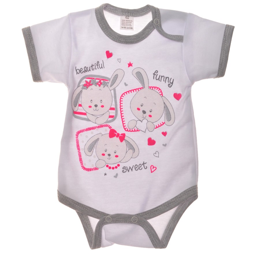 Białe BODY z nadrukiem krótki rękaw r.56 -110 LATO wzór 533 Białe BODY z nadrukiem krótki rękaw r.56 -110 LATO wzór 533