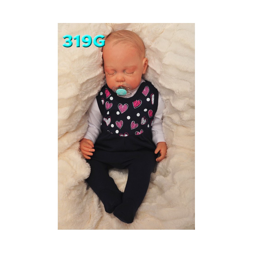 ŚPIOCHY ŚPIOSZKI bawełniane, granatowe w serca wzór 319G