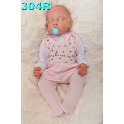 ŚPIOCHY ŚPIOSZKI bawełniane, różowe w misie, wzór 304R