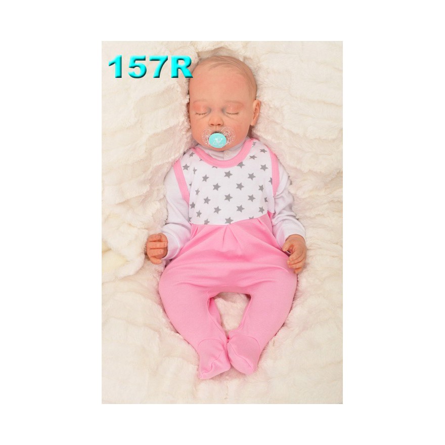 ŚPIOCHY ŚPIOSZKI bawełniane, różowe w gwiazdki wzór 157R