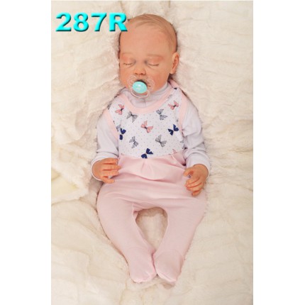 ŚPIOCHY ŚPIOSZKI bawełniane, pudrowe w kokardki, wzór 287R