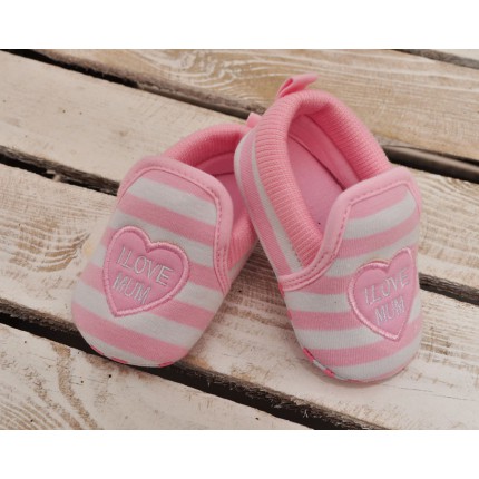Buciki I love MUM 0-12M  buty NIECHODKI różowe