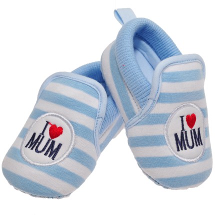 Buciki I love MUM 0-12M  buty NIECHODKI niebieskie