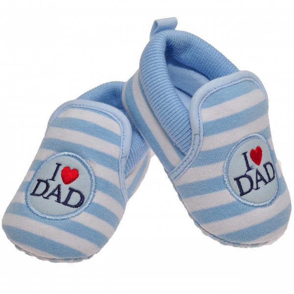 Buciki I love DAD 0-12M  buty NIECHODKI niebieskie