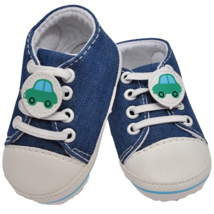 Buty trampki jeans 0-12M NIECHODKI niebieskie