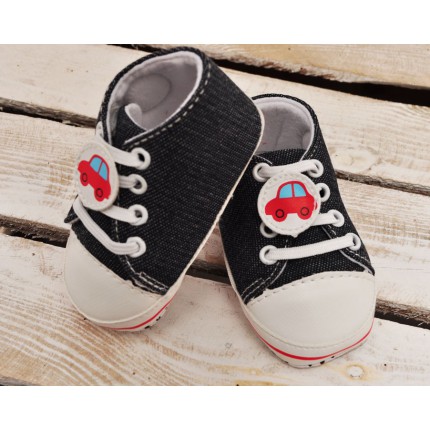 Buty trampki jeans 0-12M NIECHODKI czarne