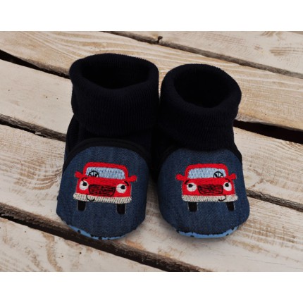 Buciki wywijane 0-12M BUTY NIECHODKI granatowe