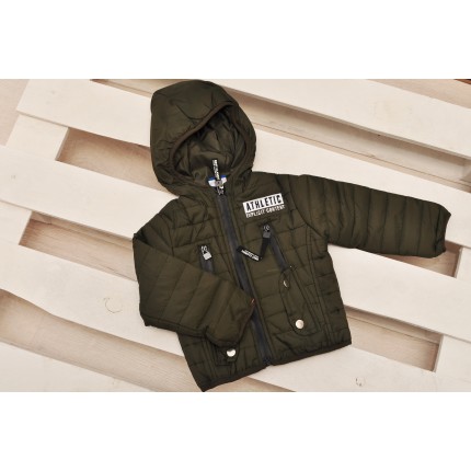 Kurtka wiatrówka pikowana z kapturem r.80-110 wiosna jesień kolor zielony