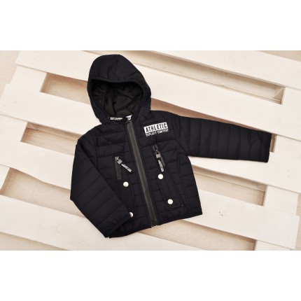 Kurtka wiatrówka pikowana z kapturem r.80-110 wiosna jesień kolor czarny