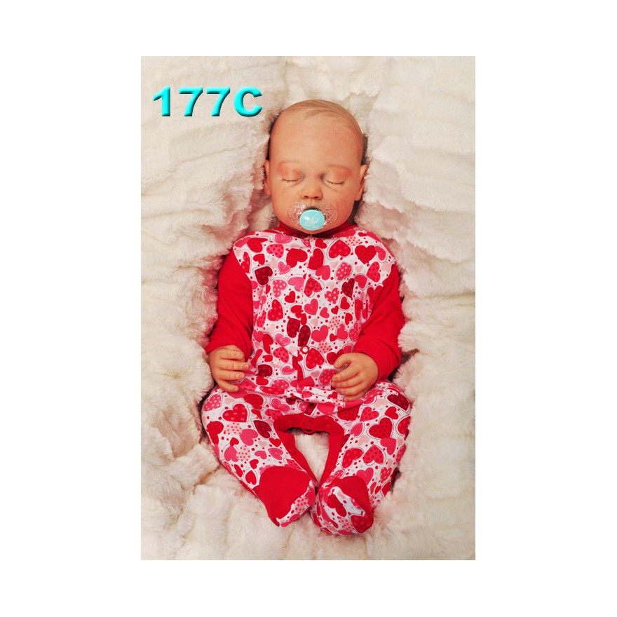 Pajac pajacyk bawełniany czerwony w serca wzór 177C