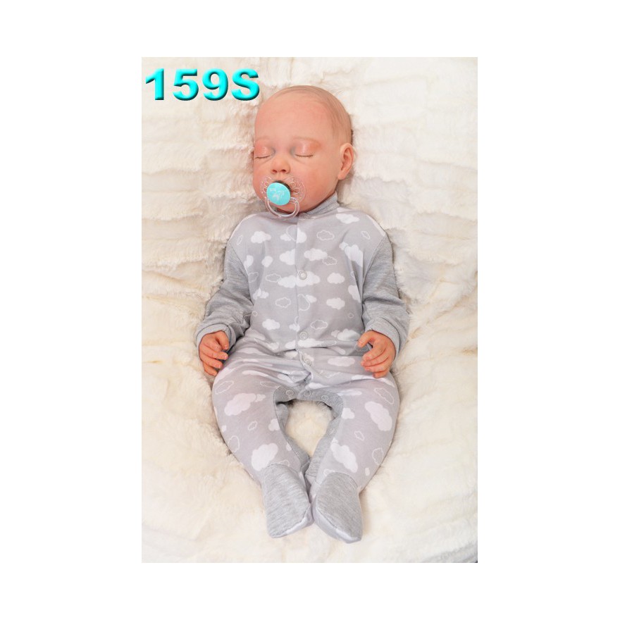 Pajac pajacyk bawełniany, szary w chmurki wzór 159S