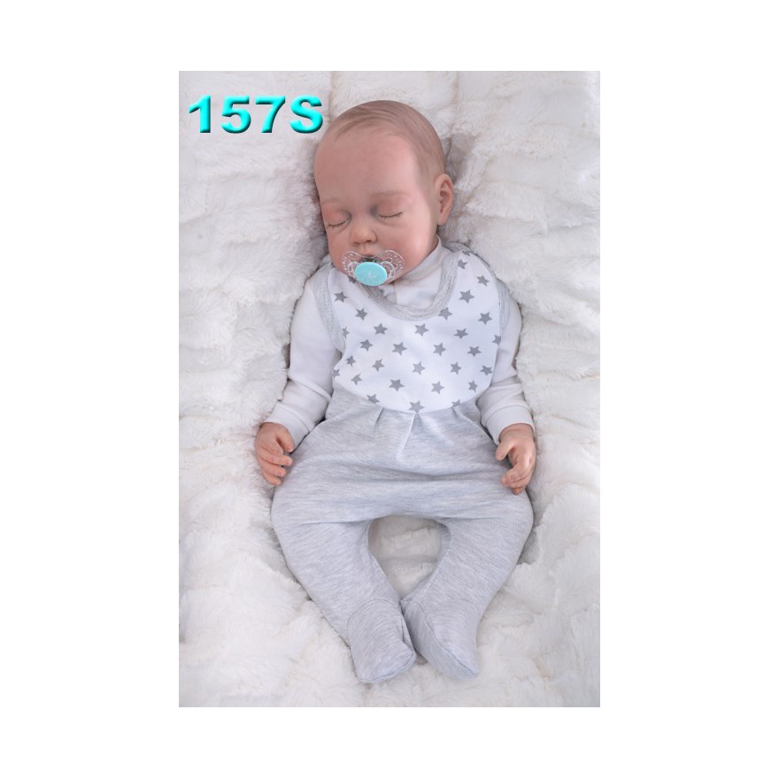 ŚPIOCHY ŚPIOSZKI bawełniane, szare w gwiazdki wzór 157S