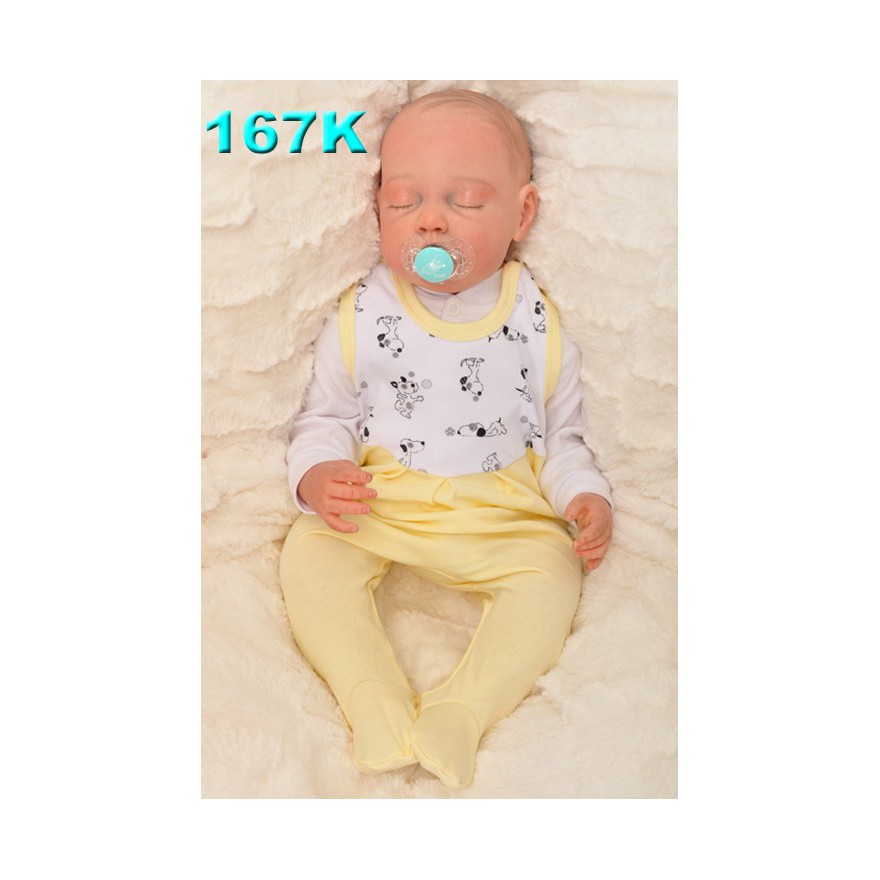 ŚPIOCHY ŚPIOSZKI bawełniane żółte w pieski wzór 167K