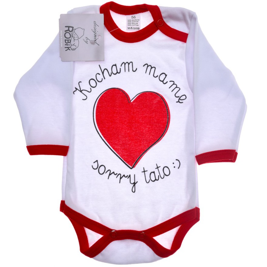 BODY z zabawnym napisem długi rękaw r.56 -110 wzór 500 BODY z zabawnym napisem długi rękaw r.56 -110 wzór 500
