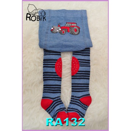 RAJSTOPY frotte do RACZKOWANIA granatowe z traktorem POTRÓJNY ABS! wzór 132