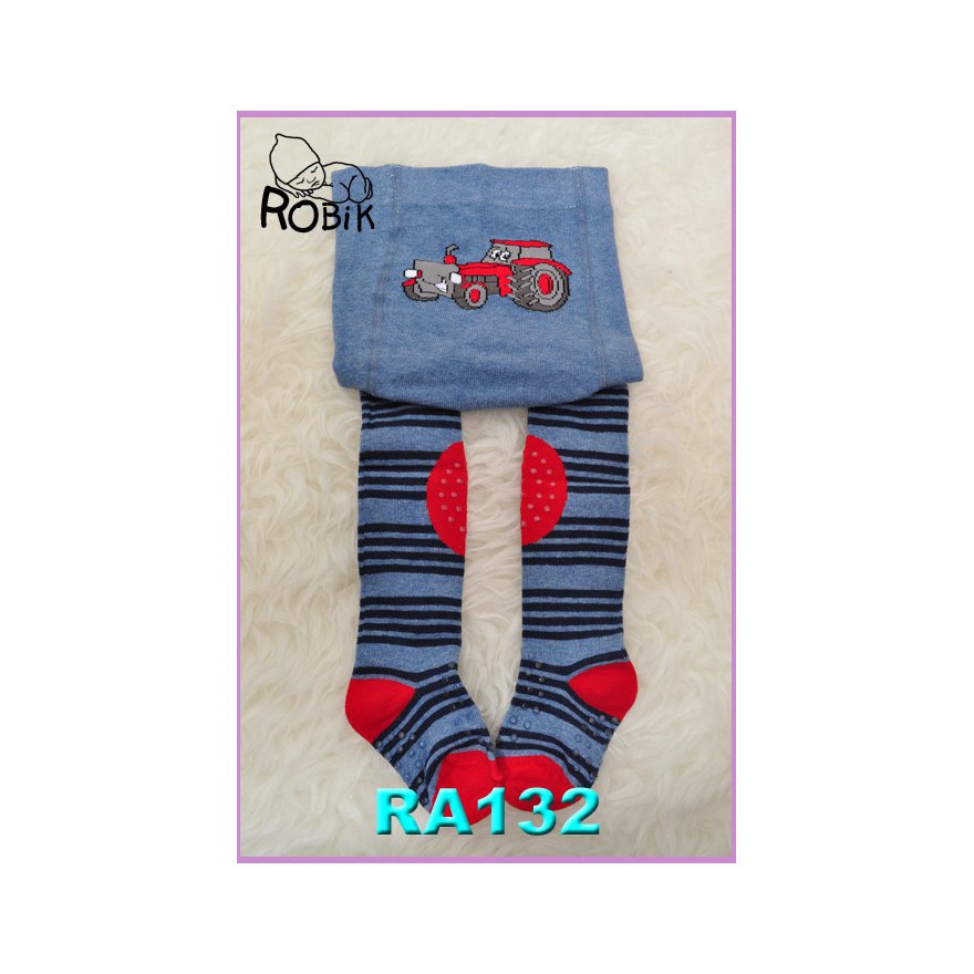 RAJSTOPY frotte do RACZKOWANIA granatowe z traktorem POTRÓJNY ABS! wzór 132