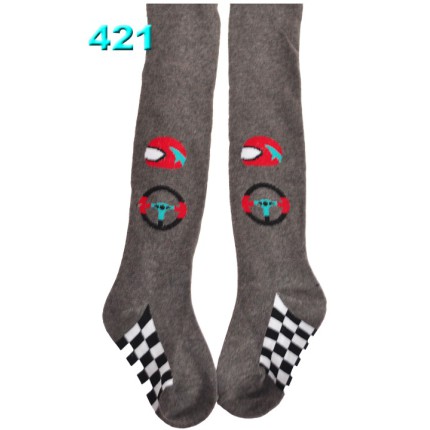 RAJSTOPY bawełniane szare z nadrukiem wzór 421