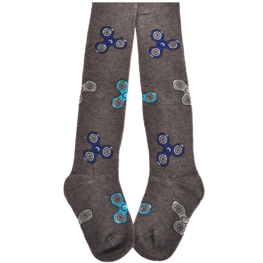 RAJSTOPY bawełniane szare z nadrukiem wzór 422