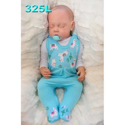 ŚPIOCHY ŚPIOSZKI bawełniane, lazurowe w lamy wzór 325L